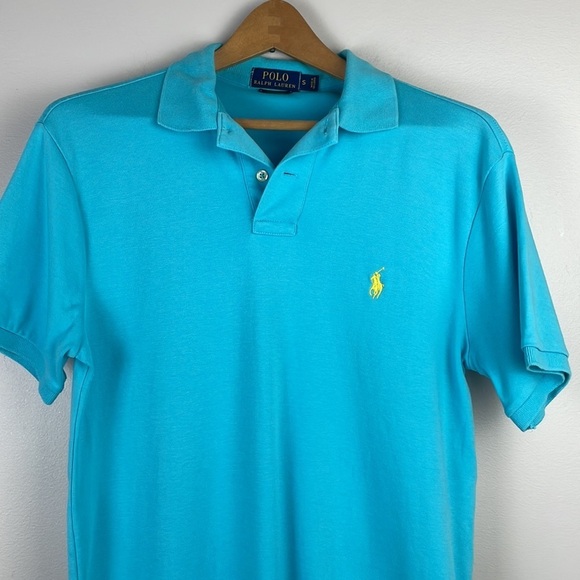 Polo Ralph Lauren Men Custom Fit Polo Shirt SZ S Soft/Stretchy Blue Label - Picture 2 of 7